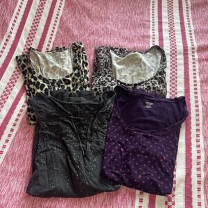 Lot of 4 Tank Tops 0X Large Torrid Ana American Eagle Stretch Purple Cheetah